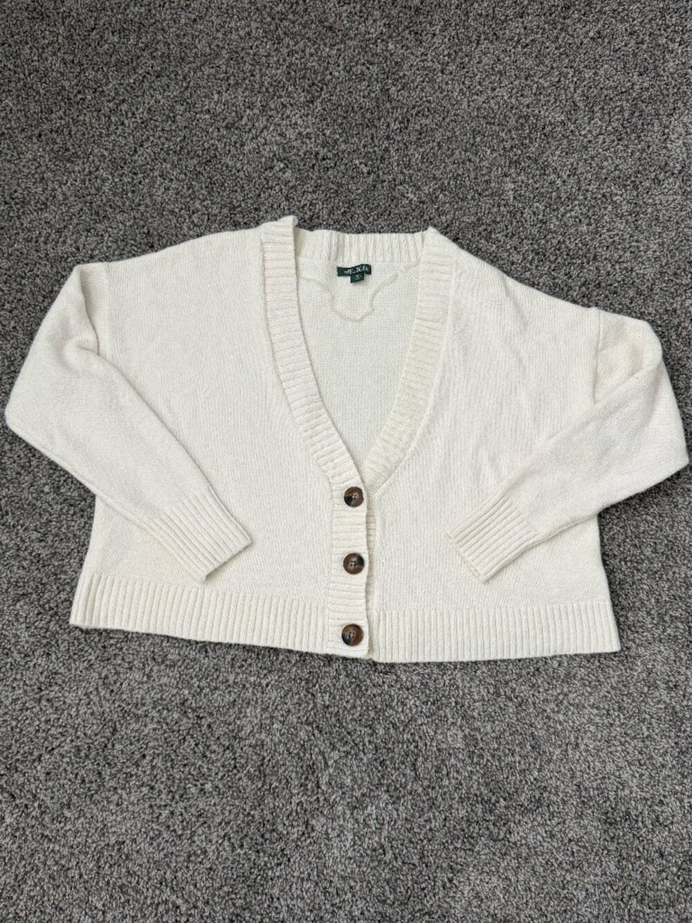 Wild Fable Cream Cropped Button-Up Cardigan XS Preppy Knit